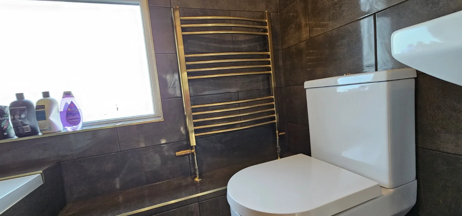 Dark charcoal bathroom