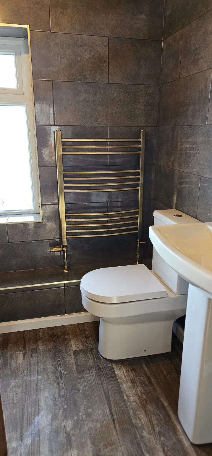 Dark bathroom detail