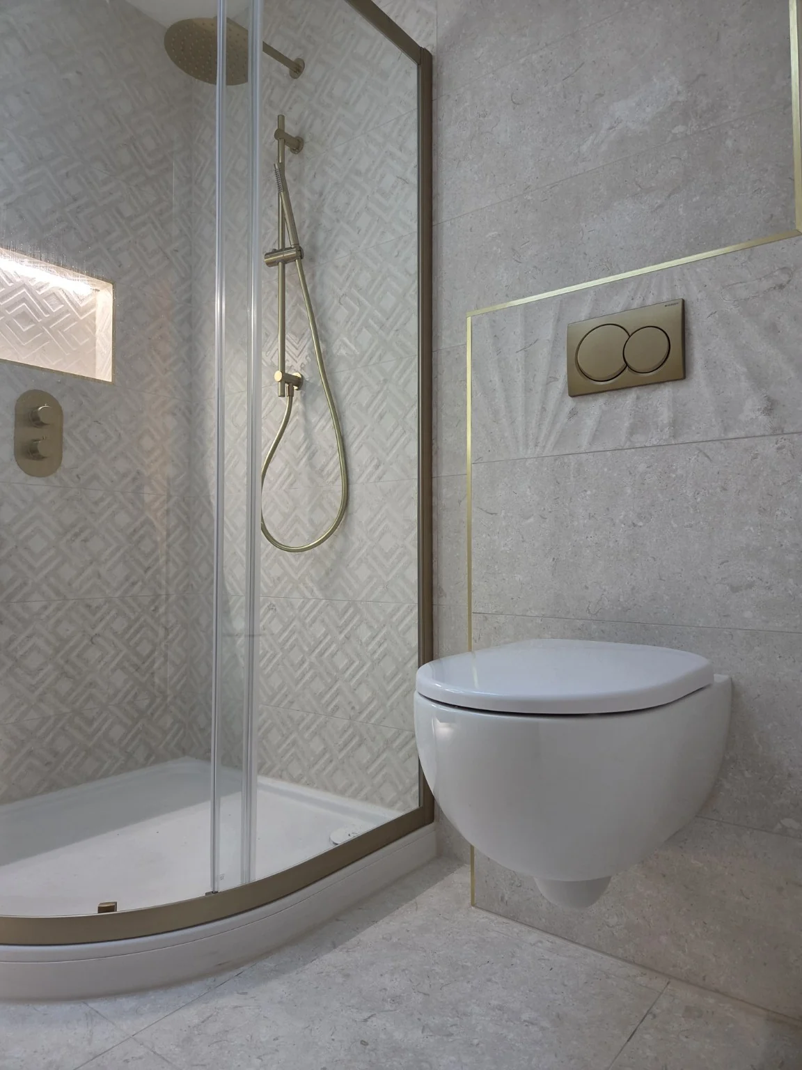 Brushed gold towel radiator