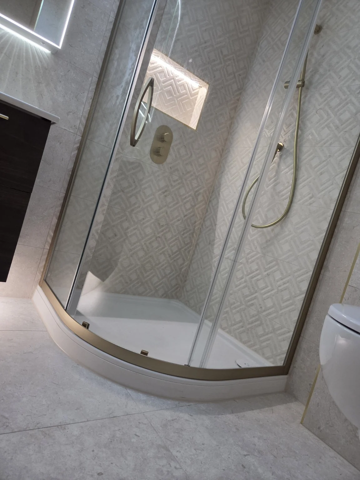Brushed gold towel radiator detail